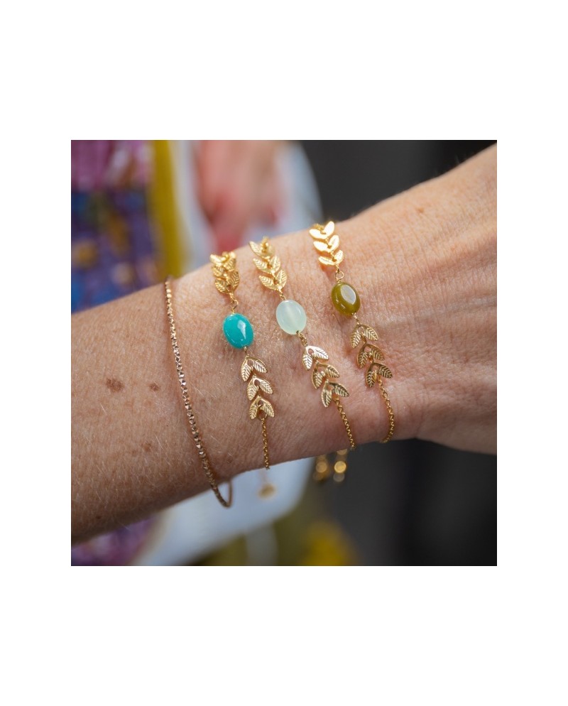 Bracelet chaîne pastilles plaqué Or breloque étoile