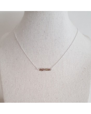 Collier tige martelé plaqué Or ou Argent