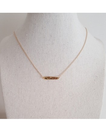 Collier tige martelé plaqué Or ou Argent