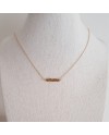 Collier tige martelé plaqué Or ou Argent