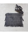 Sac bandoulière frange en daim