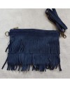 Sac bandoulière frange en daim
