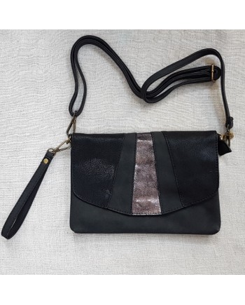 Sac pochette rabat  détail irisé