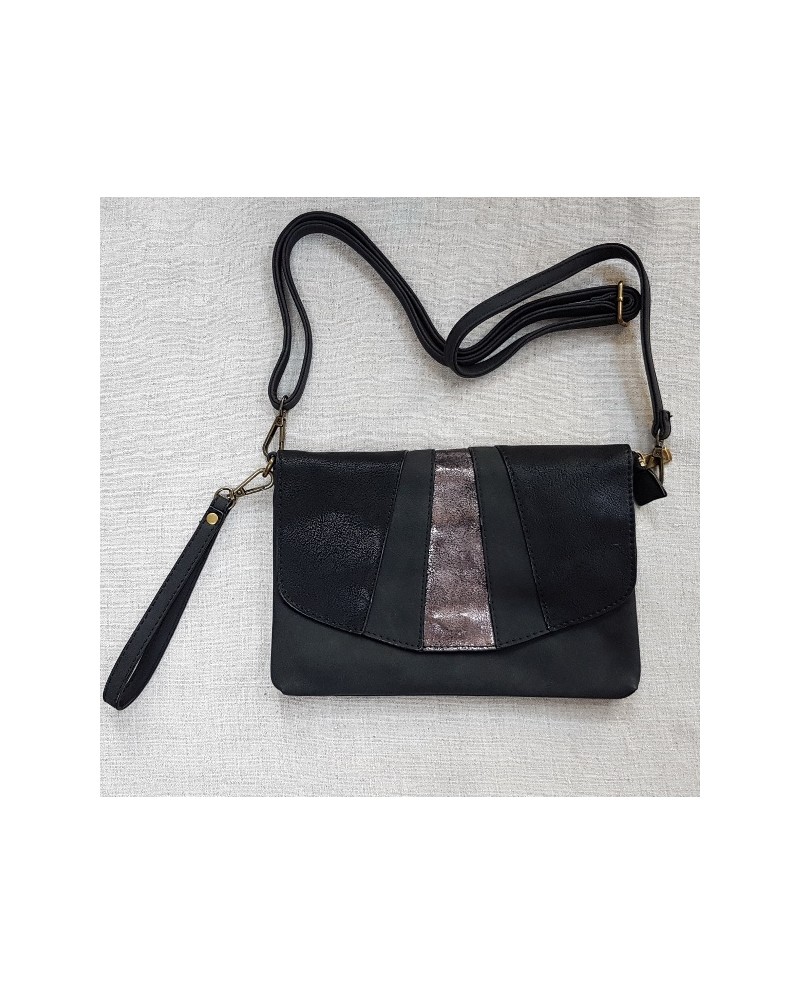 Sac pochette rabat  détail irisé