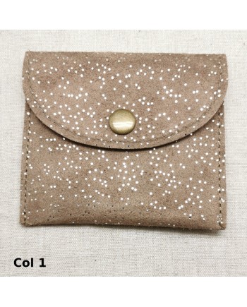 porte monnaie daim pailleté