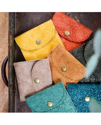 porte monnaie daim pailleté