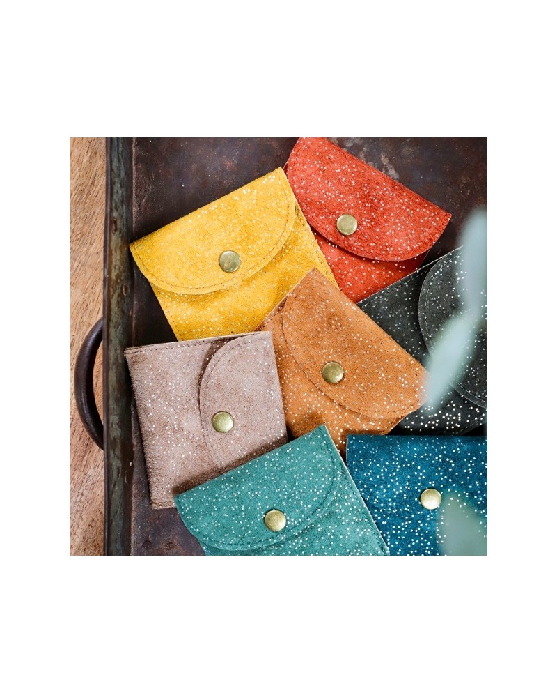 porte monnaie daim pailleté