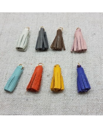 Jonc mate Plaqué Or pompon cuir