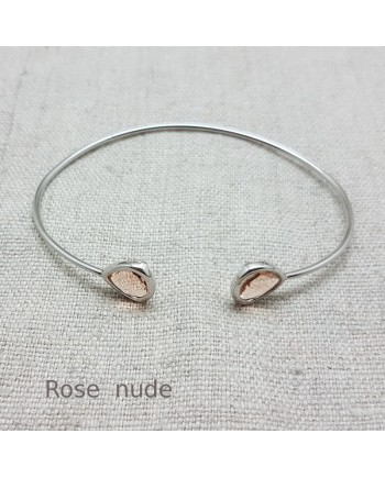 Bracelet jonc ouvert pierre colorés Argent