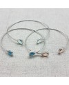 Bracelet jonc ouvert pierre colorés Argent