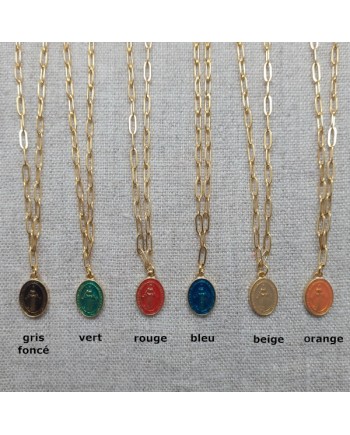 Bracelet religeux médaille émaillée colorée