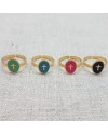 Bague émaillée colorée motif croix