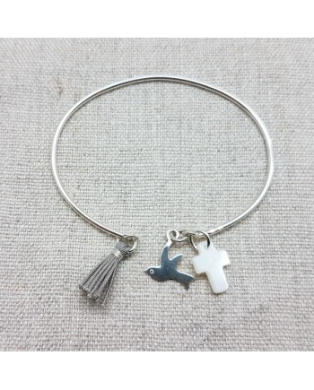 Jonc religieux Argent ou plaqué Or  Pompon