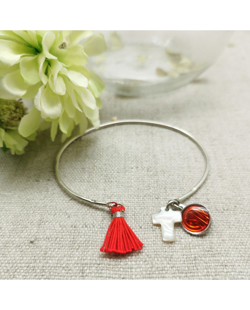 Jonc religieux Argent ou plaqué Or  Pompon