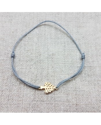 Bracelet croix ou arbre de vie doré sur lien fin