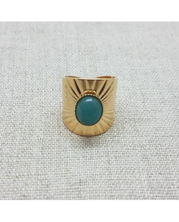 Bague plaqué Or et  aventurine rouge