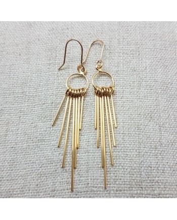 Boucles d'oreilles plaqué Or et tiges pendantes