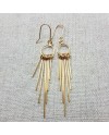 Boucles d'oreilles plaqué Or et tiges pendantes