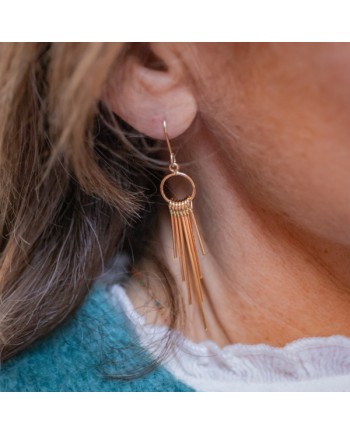 Boucles d'oreilles plaqué Or et tiges pendantes