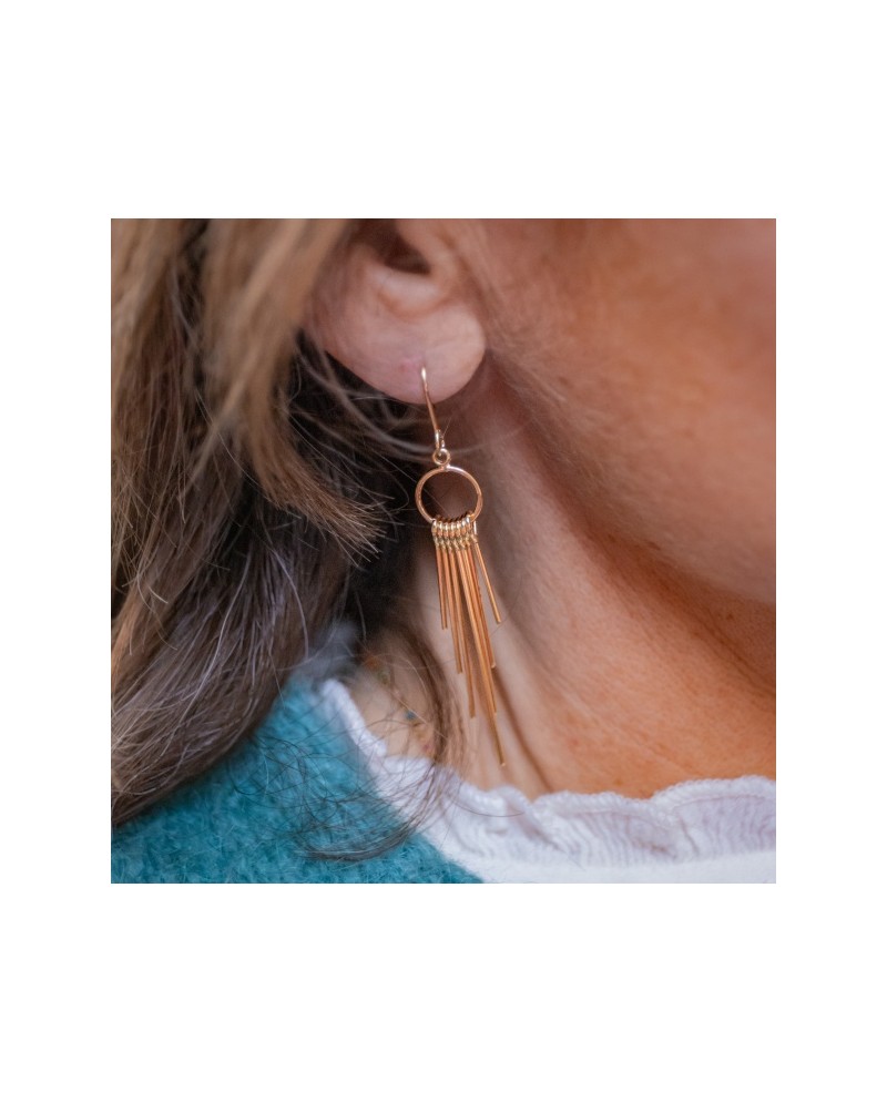 Boucles d'oreilles plaqué Or et tiges pendantes
