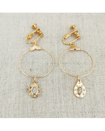 Créoles clips ou percées et breloques interchangeables