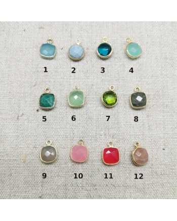 Collier plaqué Or et  pierre naturelle interchangeable