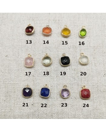 Collier plaqué Or et  pierre naturelle interchangeable