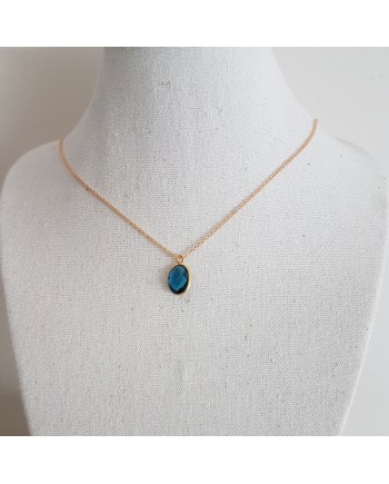 Collier plaqué Or et  pierre naturelle interchangeable