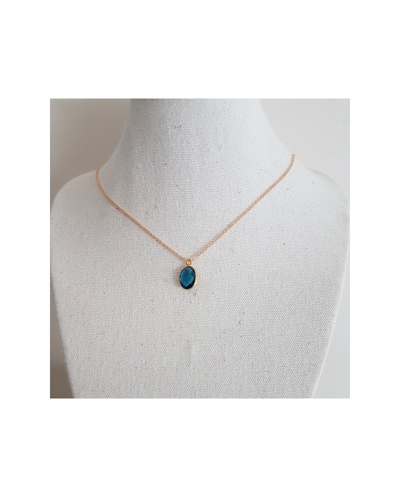 Collier plaqué Or et  pierre naturelle interchangeable