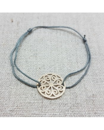 Bracelet grande arabesque martelée plaqué Or