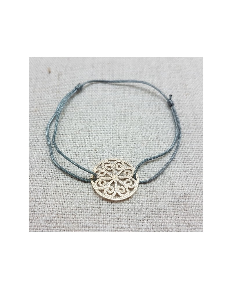 Bracelet grande arabesque martelée plaqué Or