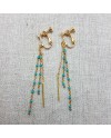 Boucles d'oreilles pendantes perles émaillées clip ou percées