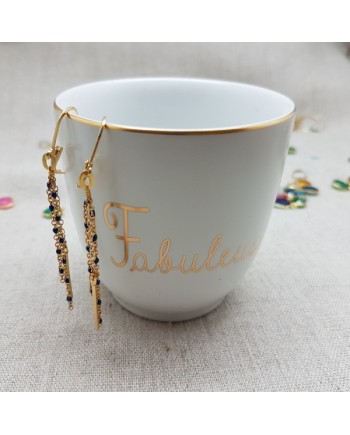 Boucles d'oreilles pendantes perles émaillées clip ou percées