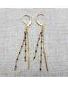 Boucles d'oreilles pendantes perles émaillées clip ou percées