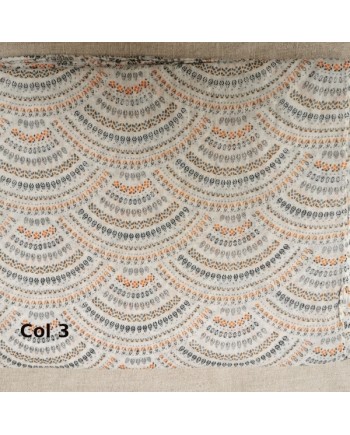 Foulard coton imprimé coloris orange et rouge