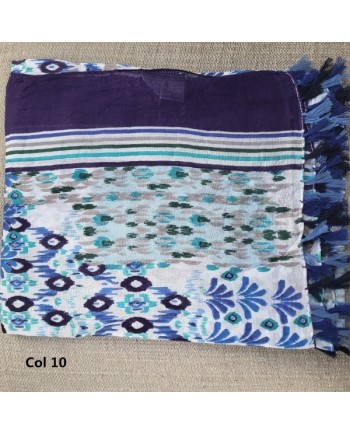 Foulard coton imprimé marine