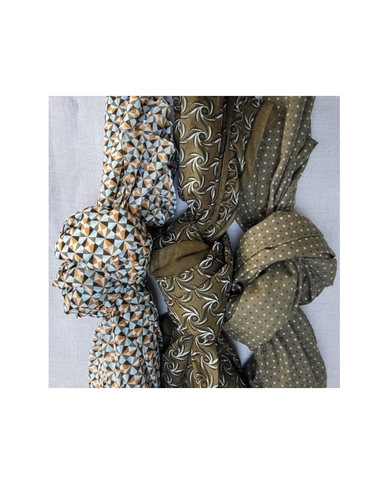 foulard coton motif fleur