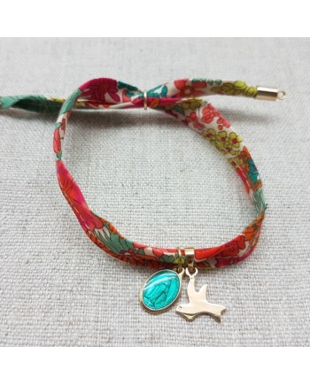 Bracelet Colombe Plaqué or et medaille vierge