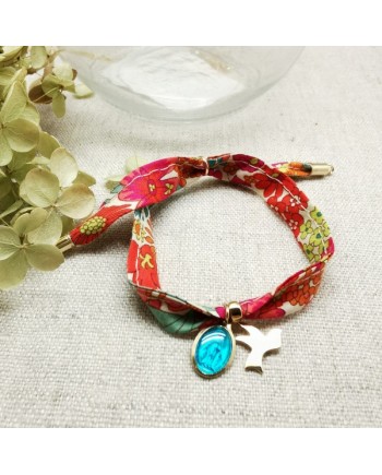 Bracelet Colombe Plaqué or et medaille vierge