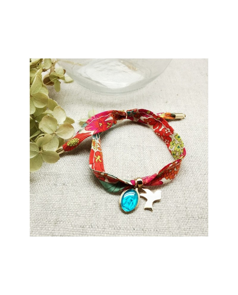 Bracelet Colombe Plaqué or et medaille vierge