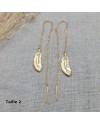 Boucles d'oreilles double tiges pendantes plaqué Or