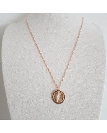 Sautoir Plaqué Or et médaille gravée