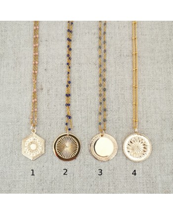 Sautoir Plaqué Or et médaille gravée