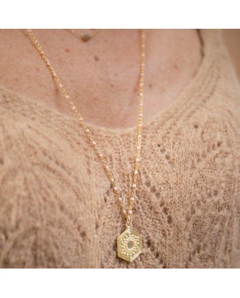 Sautoir Plaqué Or et médaille gravée