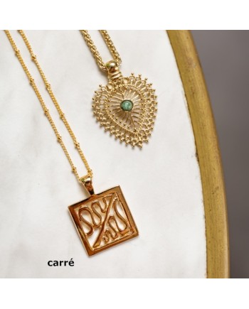 Sautoir Plaqué Or et médaille gravée