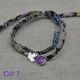 bracelet religieux double tour liberty colombe nacre et vierge colorée violet