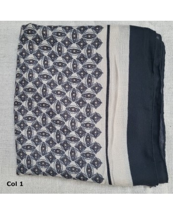 foulard imprimé fleurs bicolore