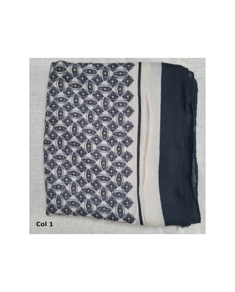 foulard imprimé fleurs bicolore