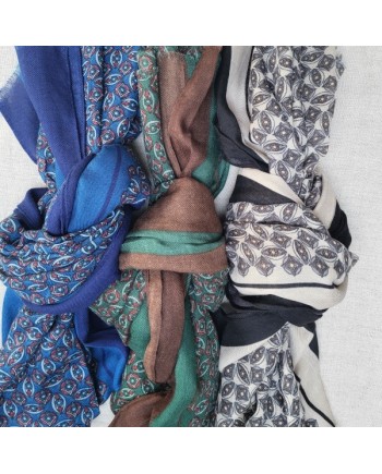 foulard imprimé fleurs bicolore