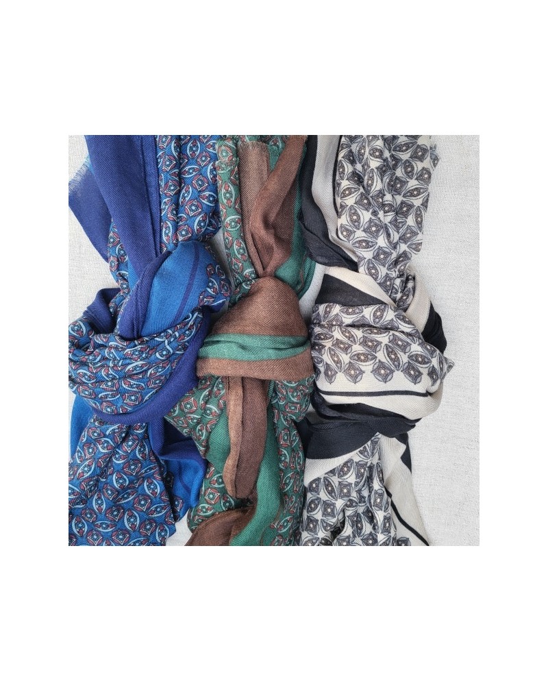 foulard imprimé fleurs bicolore